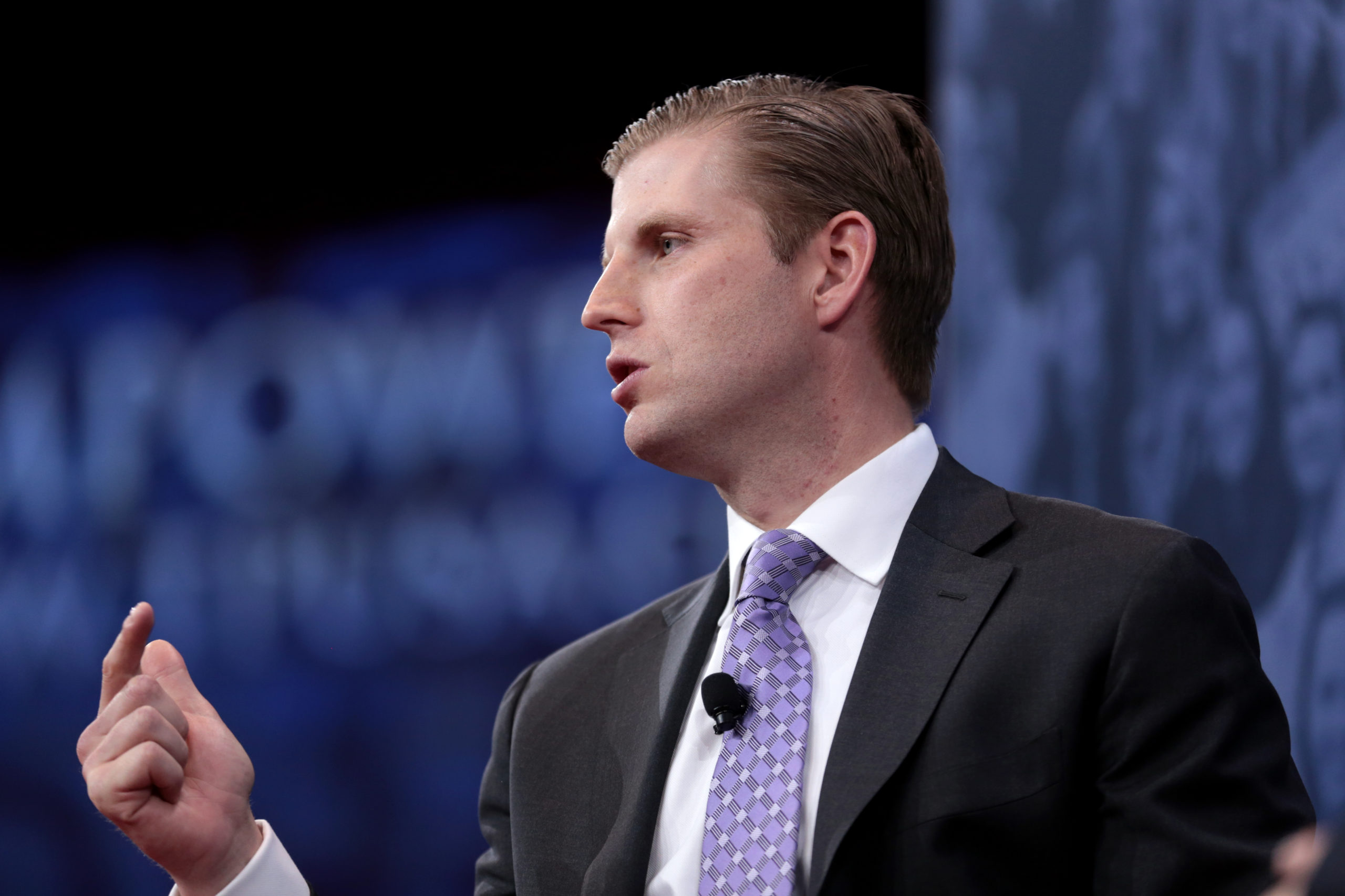 Eric Trump at podium