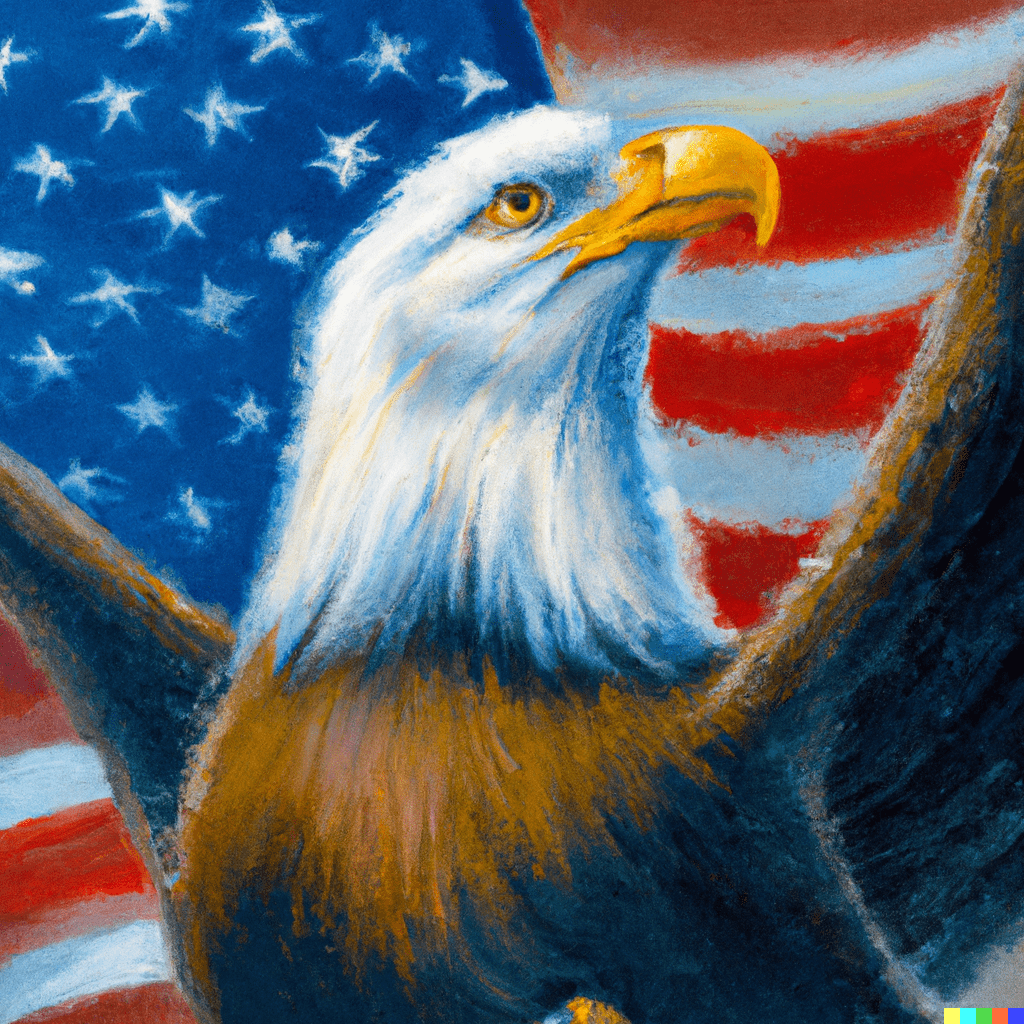 American eagle with the American flag.
