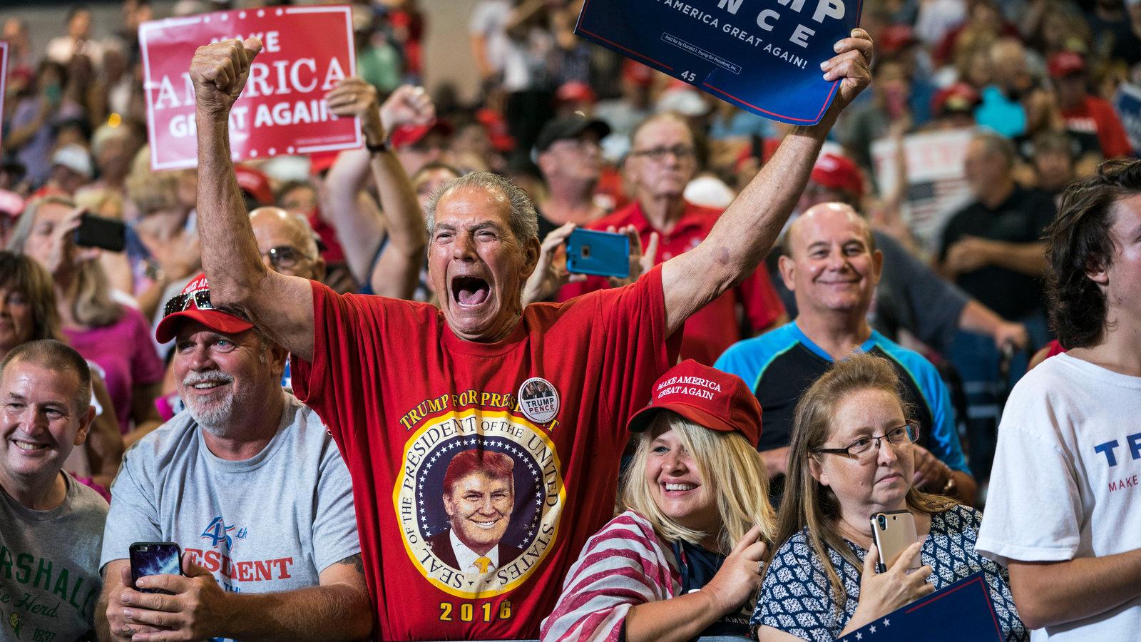 Trump supporters at a Trump rally.