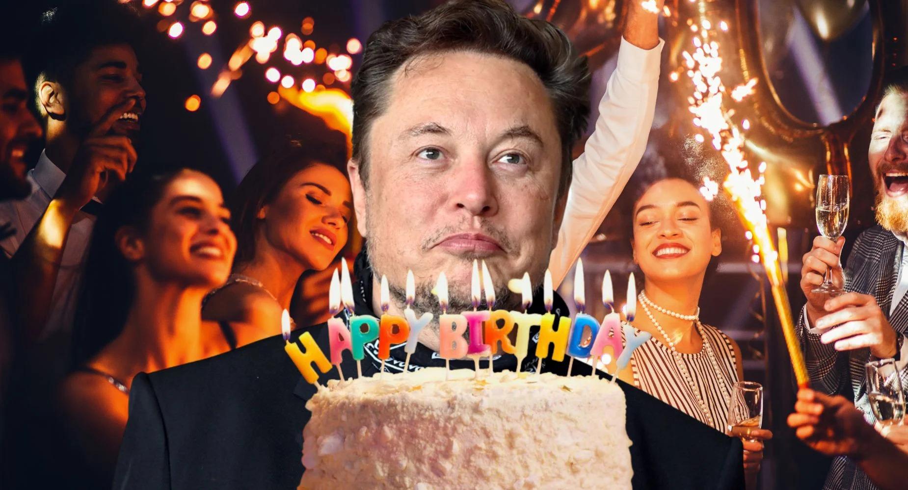 Elon Musk and Birthday Cake