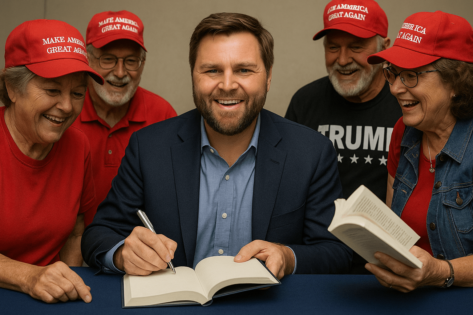 JD Vance signing books